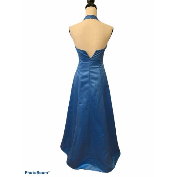 Delaru Blue Formal Prom Gown Dress - Picture 4 of 8